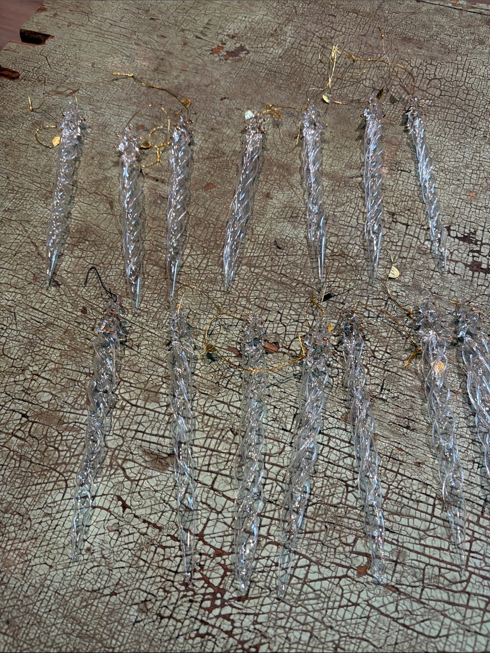 Vintage Hand Blown Glass Icicle & Christmas Tree Ornaments 18 pieces - Picture 2 of 5